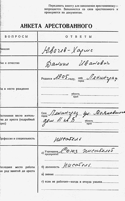 Даниил Хармс. Жизнь человека на ветру Даниил Хармс. Жизнь человека на ветру