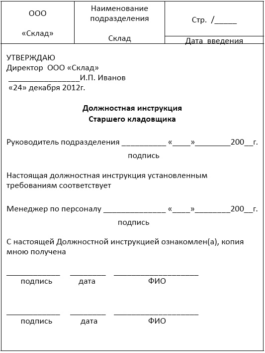 Должностная инструкция руководителя, или «Управленческая восьмёрка» Должностная инструкция руководителя, или «Управленческая восьмёрка»