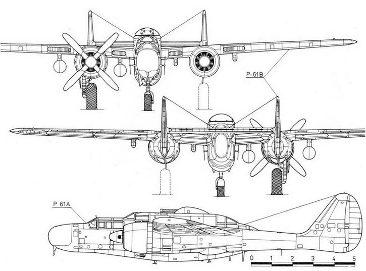 Nortrop P-61 BLack Widow. Тяжелый ночной истребитель США Nortrop P-61 BLack Widow. Тяжелый ночной истребитель США