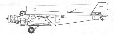 Транспортный самолет Юнкерс Ju 52/3m Транспортный самолет Юнкерс Ju 52/3m