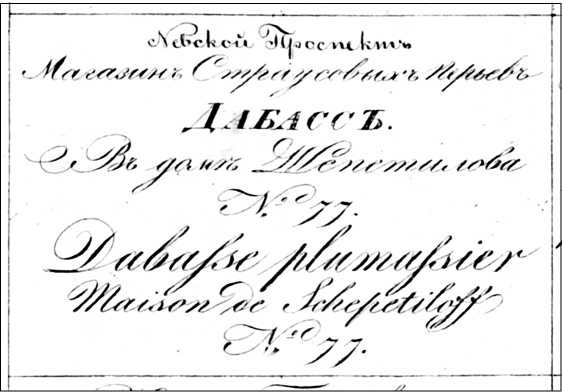 Модные магазины и модистки Москвы первой половины XIX столетия Модные магазины и модистки Москвы первой половины XIX столетия