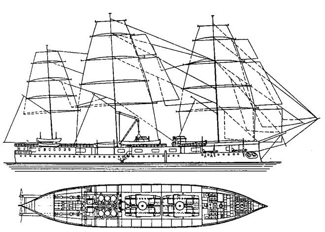 Полуброненосные фрегаты типа “Дмитрий Донской”. 1881-1905 гг. Полуброненосные фрегаты типа “Дмитрий Донской”. 1881-1905 гг.