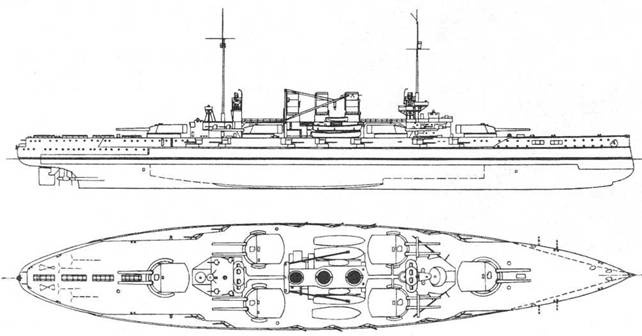 Линейные корабли “Гельголанд”, “Остфрисланд”, "Ольденбург" и "Тюринген" . 1907-1921 гг. Линейные корабли “Гельголанд”, “Остфрисланд”, "Ольденбург" и "Тюринген" . 1907-1921 гг.